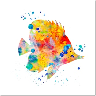 Butterfly Fish Watercolor Painting Posters and Art